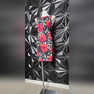 Alyx Black Dress with Pink Floral Design